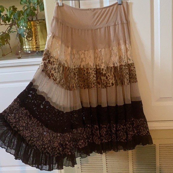 Casadei Dresses & Skirts - Casadei RARE mesh and lace tiered skirt